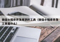 微信小程序开发用到的工具（微信小程序开发工具是什么）