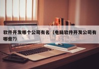 软件开发哪个公司有名（电脑软件开发公司有哪些?）