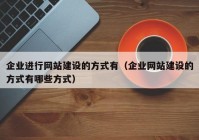 企业进行网站建设的方式有（企业网站建设的方式有哪些方式）