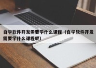 自学软件开发需要学什么课程（自学软件开发需要学什么课程呢）