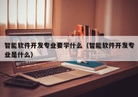 智能软件开发专业要学什么（智能软件开发专业是什么）