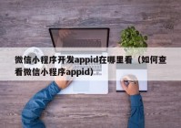 微信小程序开发appid在哪里看（如何查看微信小程序appid）