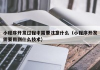 小程序开发过程中需要注意什么（小程序开发需要用到什么技术）