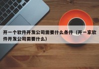 开一个软件开发公司需要什么条件（开一家软件开发公司需要什么）