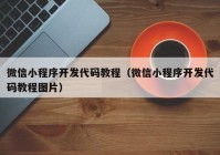 微信小程序开发代码教程（微信小程序开发代码教程图片）