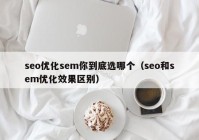 seo优化sem你到底选哪个（seo和sem优化效果区别）