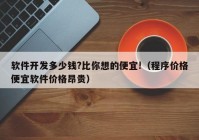 软件开发多少钱?比你想的便宜!（程序价格便宜软件价格昂贵）