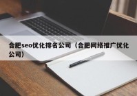 合肥seo优化排名公司（合肥网络推广优化公司）