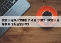 微信小程序开发用什么语言比较好（微信小程序要用什么语言开发）