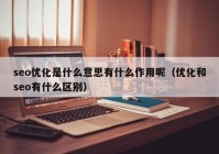 seo优化是什么意思有什么作用呢（优化和seo有什么区别）