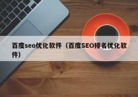 百度seo优化软件（百度SEO排名优化软件）