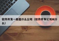 软件开发一般是什么公司（软件开发公司叫什么）