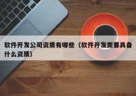 软件开发公司资质有哪些（软件开发需要具备什么资质）