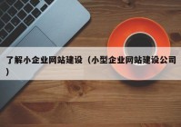 了解小企业网站建设（小型企业网站建设公司）