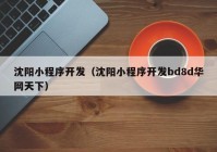 沈阳小程序开发（沈阳小程序开发bd8d华网天下）