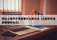 微信小程序开发需要什么知识点（小程序开发需要哪些知识）