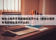 微信小程序开发前端应该干什么（微信小程序开发前端应该干什么的）