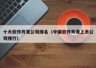 十大软件开发公司排名（中国软件开发上市公司排行）