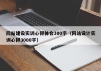 网站建设实训心得体会300字（网站设计实训心得3000字）