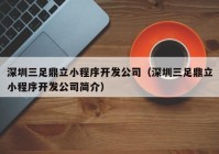 深圳三足鼎立小程序开发公司（深圳三足鼎立小程序开发公司简介）